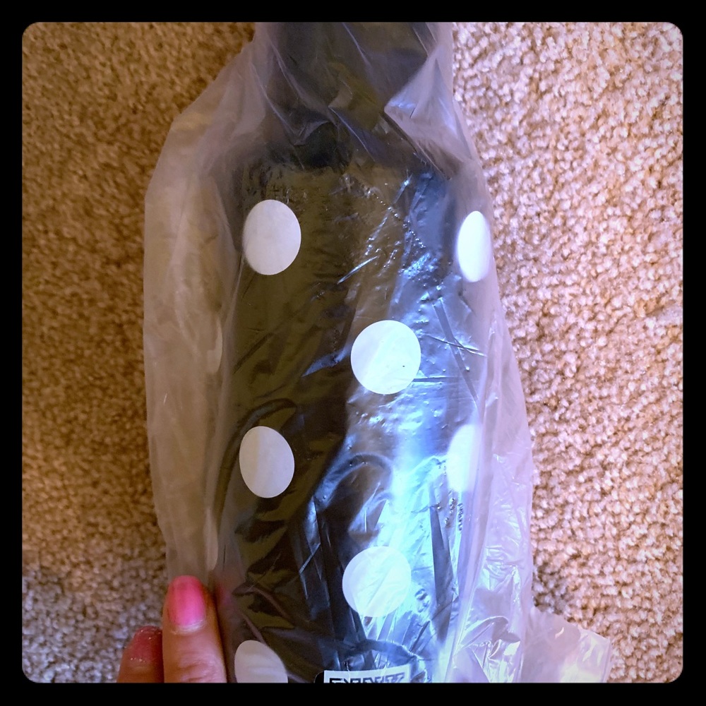 PINK polka dot water bottle